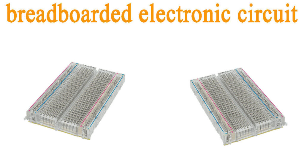Breadboarded electronic circuit